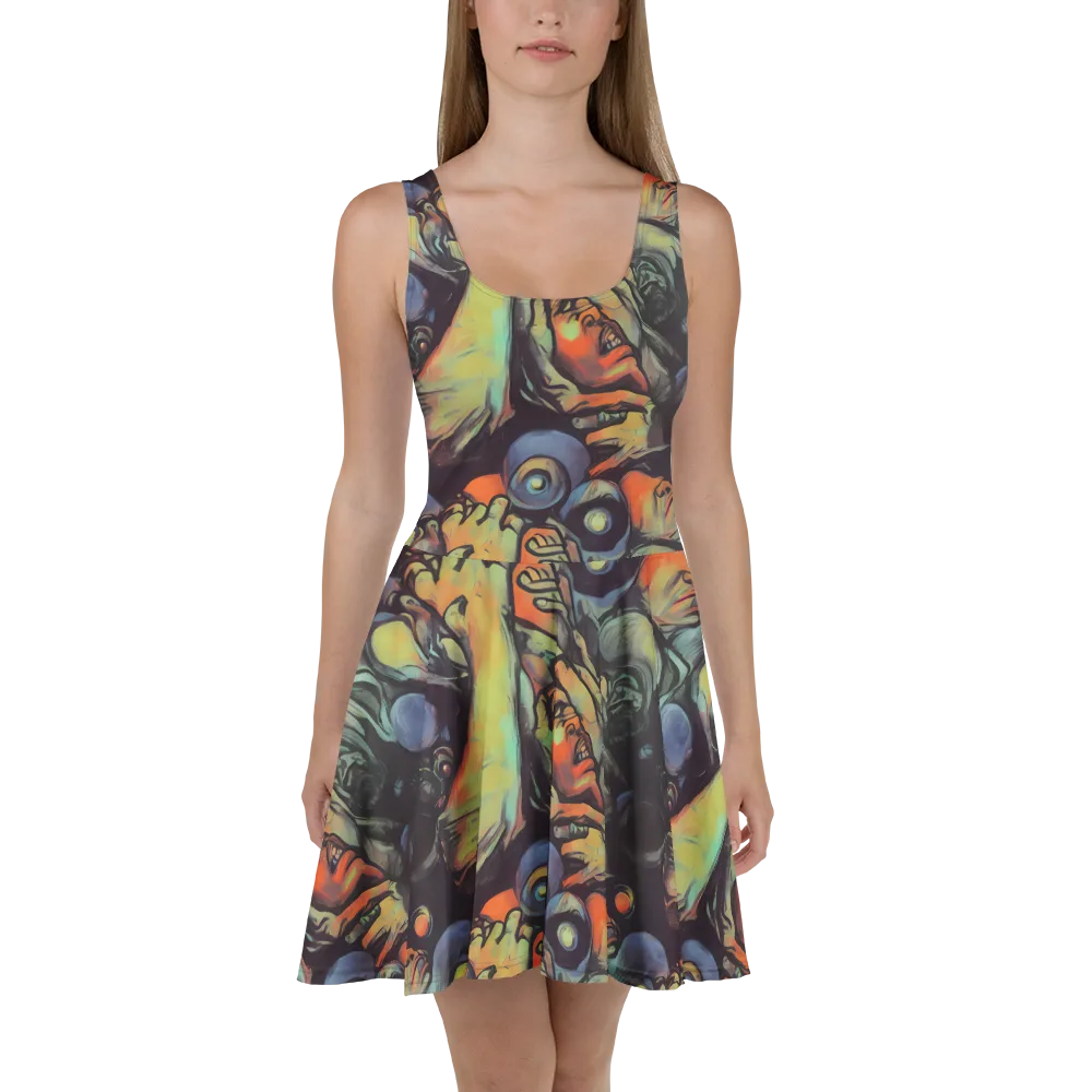 Cosmic Scream on Skater Dress — Front