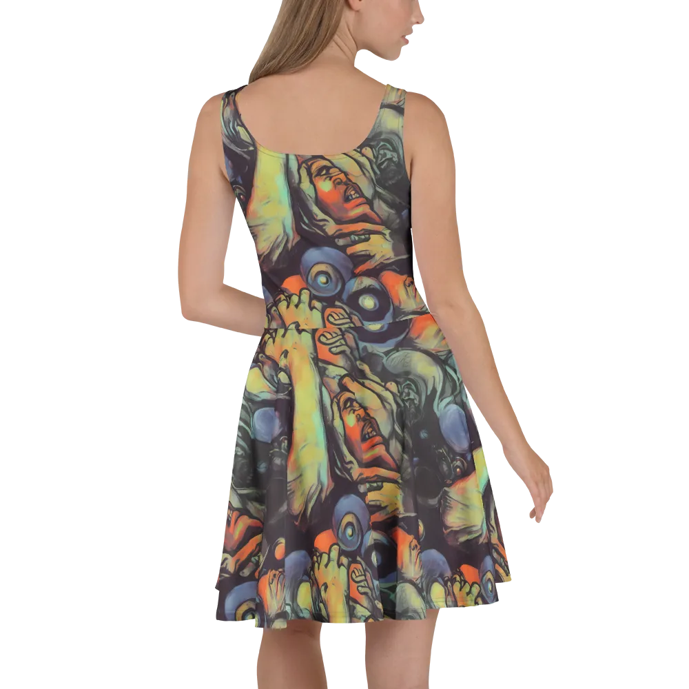 Cosmic Scream on Skater Dress — Back