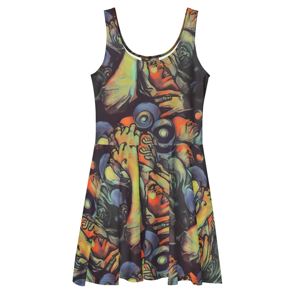 Cosmic Scream on Skater Dress — Front