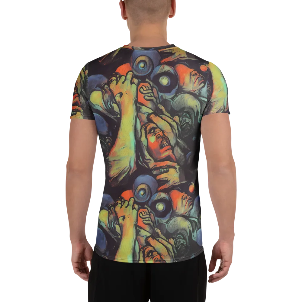 Cosmic Scream on Men's Athletic T-Shirt — Back