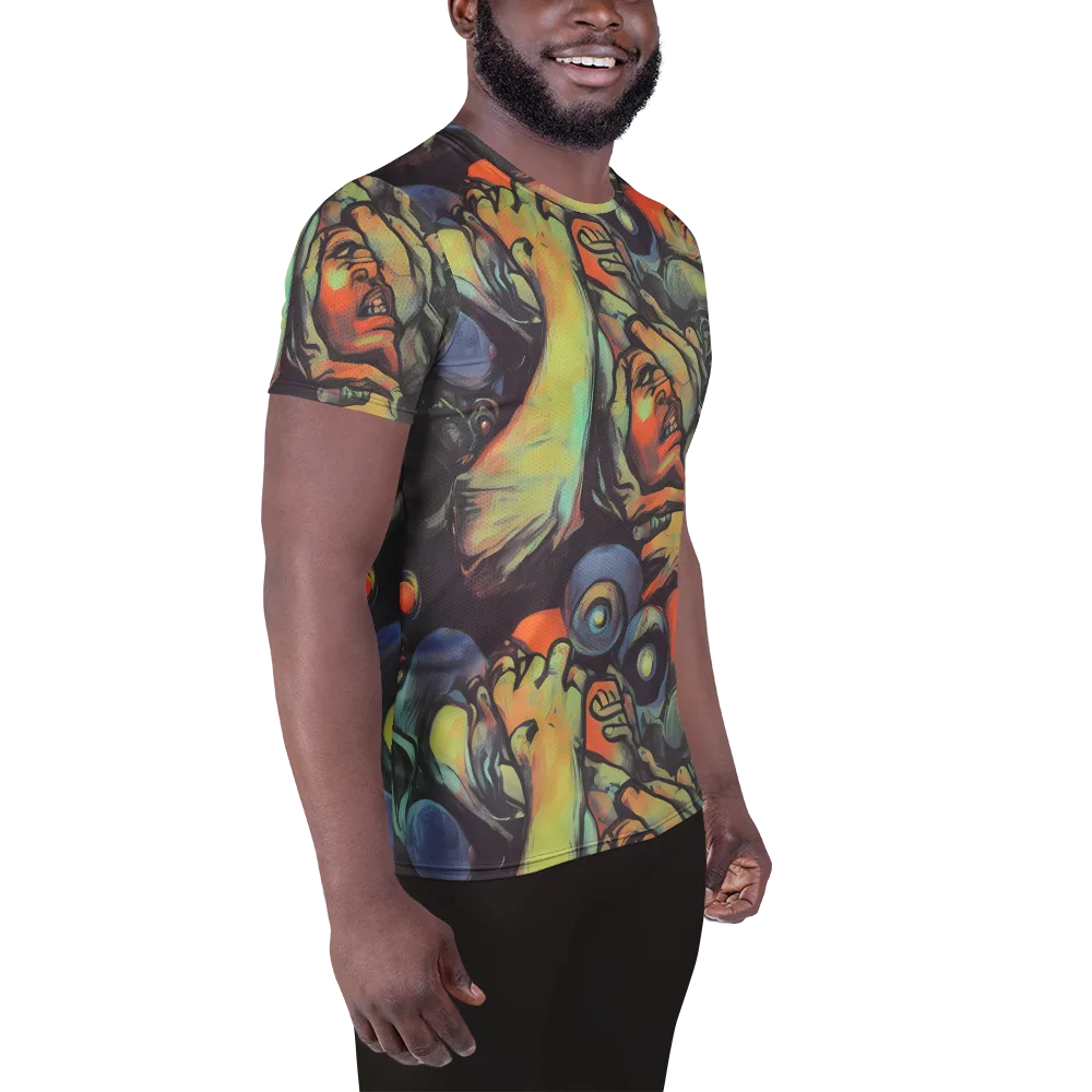 Cosmic Scream on Men's Athletic T-Shirt — Right