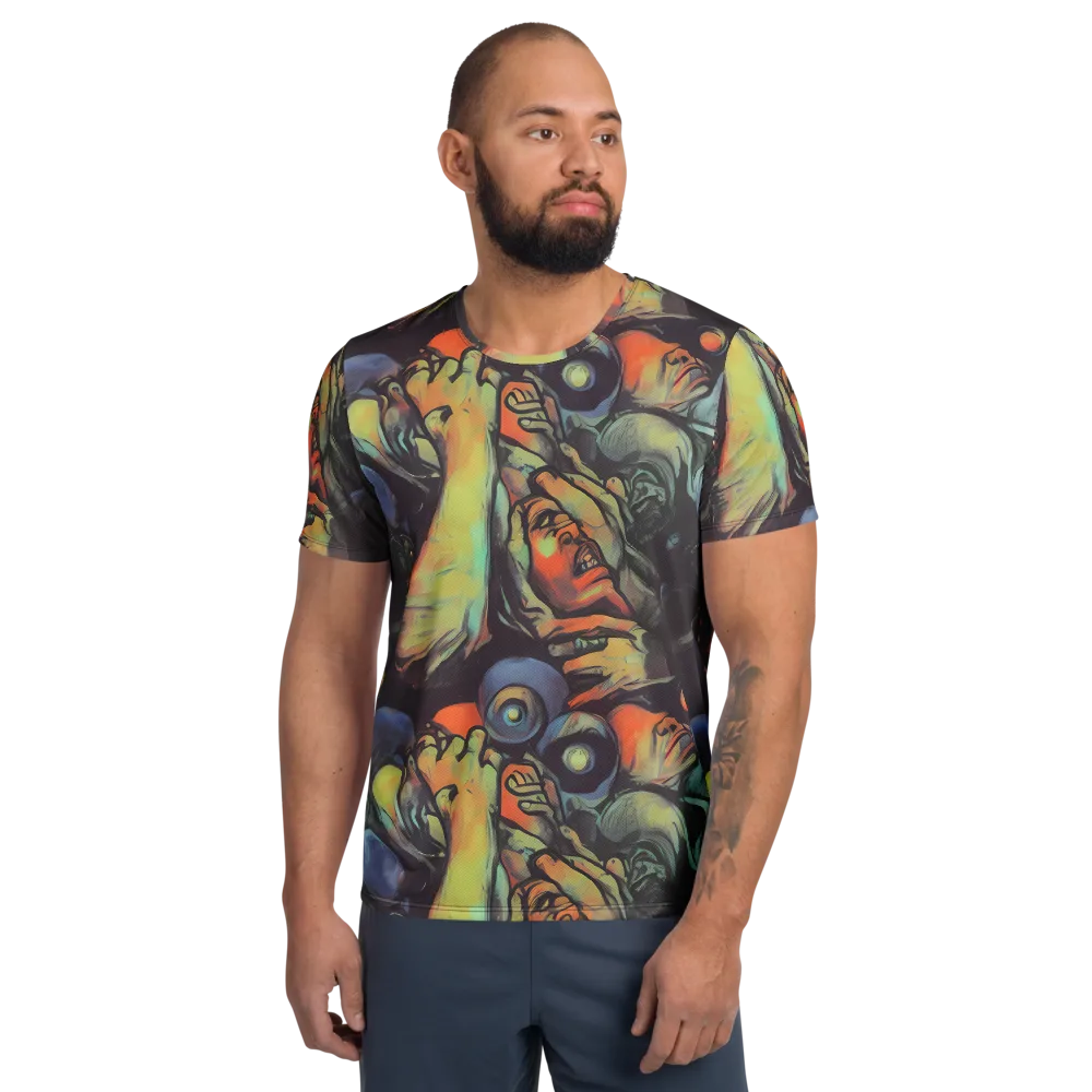Cosmic Scream on Men's Athletic T-Shirt — Front