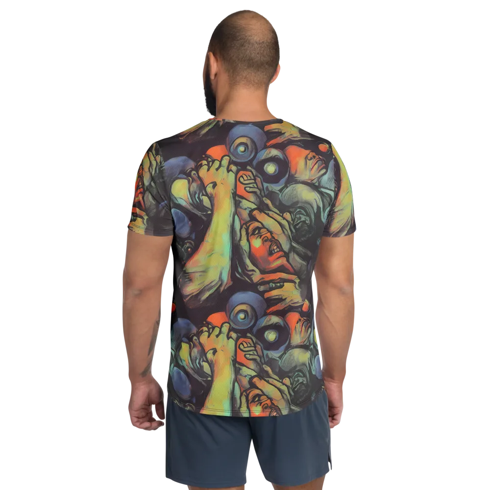 Cosmic Scream on Men's Athletic T-Shirt — Back