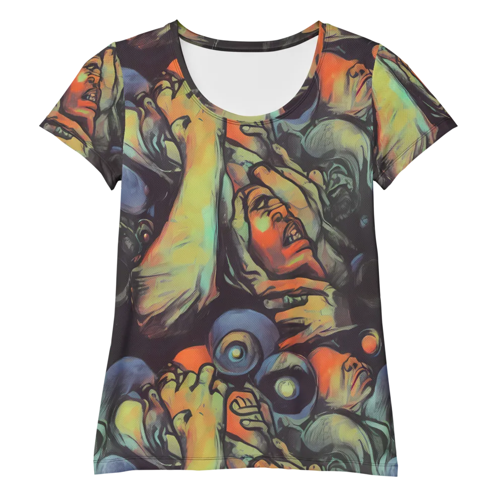 Cosmic Scream on Women's Athletic T-Shirt — Front