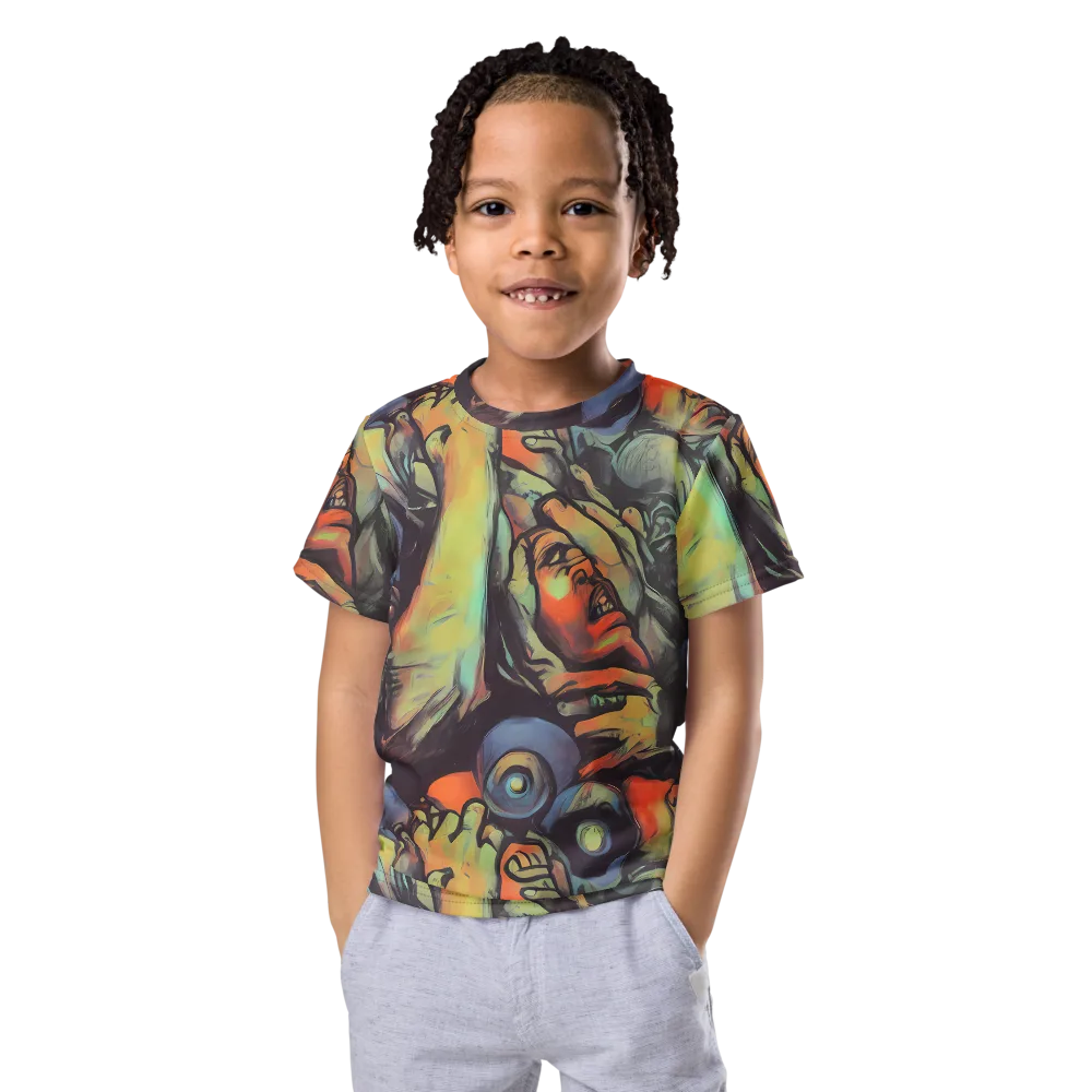 Cosmic Scream on Kids Crew Neck T-Shirt — Front