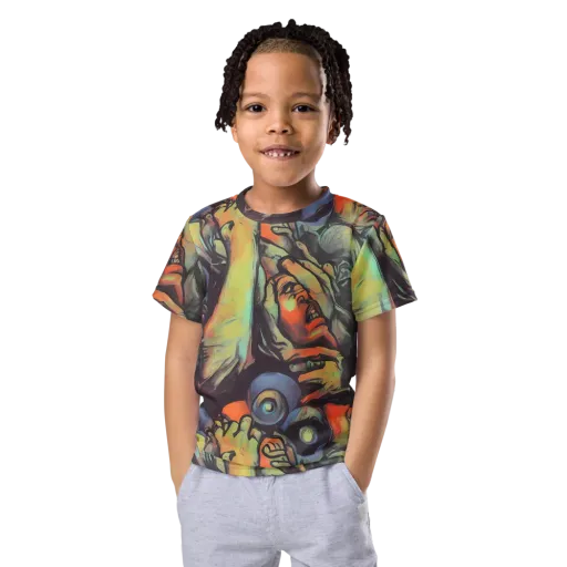 Cosmic Scream on a Kids Crew Neck T-Shirt