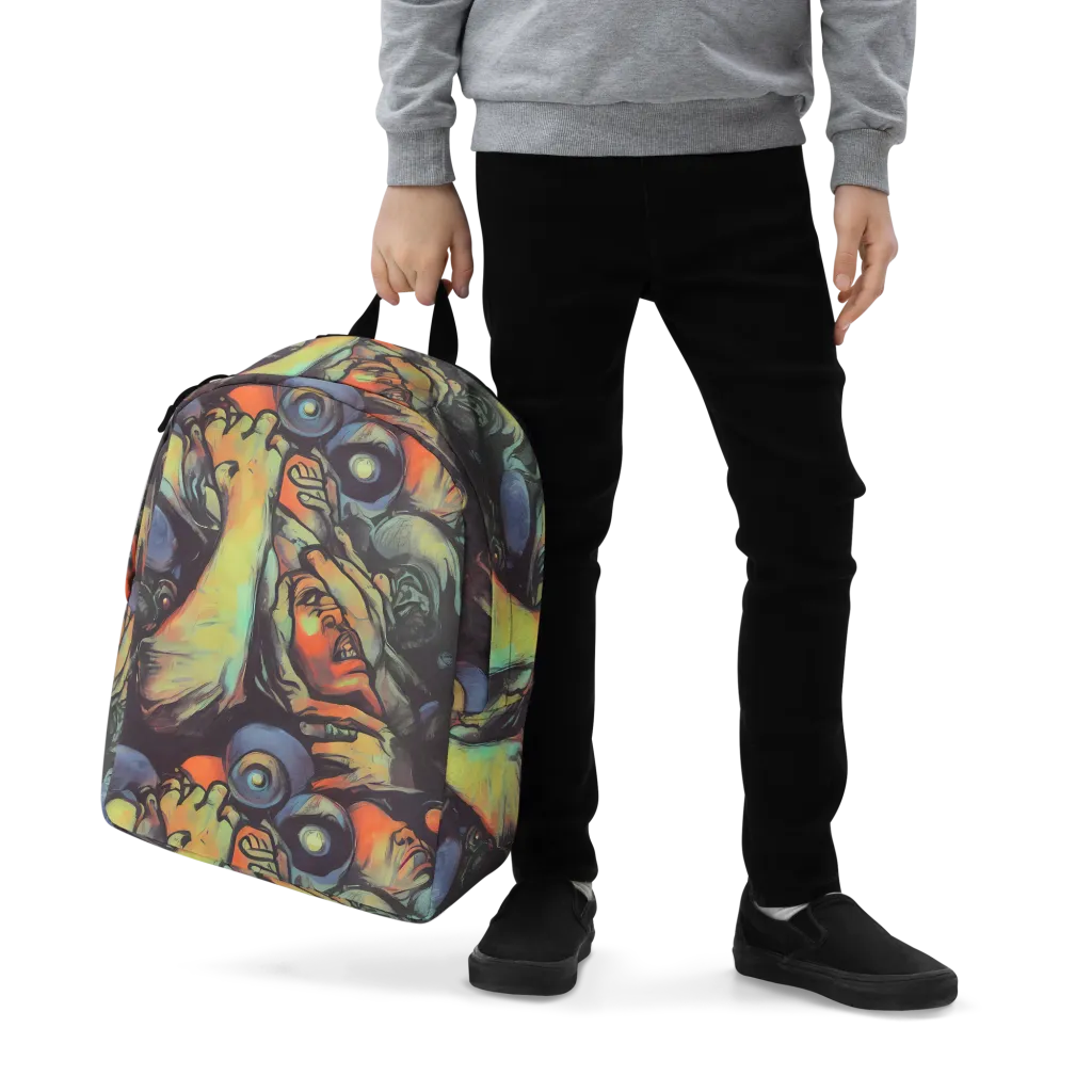 Cosmic Scream on Minimalist Backpack — Zoomed-in