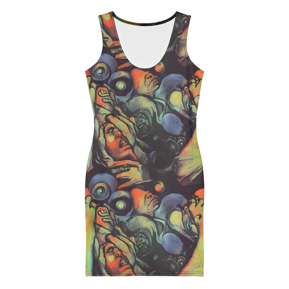 Cosmic Scream on Bodycon Dress — Front