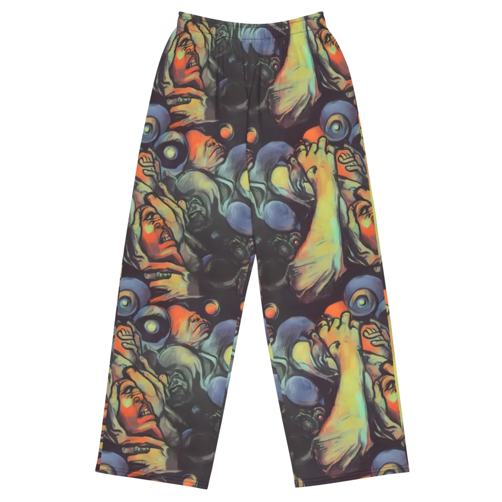Cosmic Scream on Wide-Leg Pants — Front