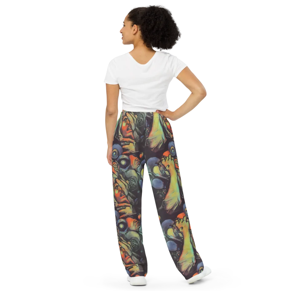 Cosmic Scream on Wide-Leg Pants — Back
