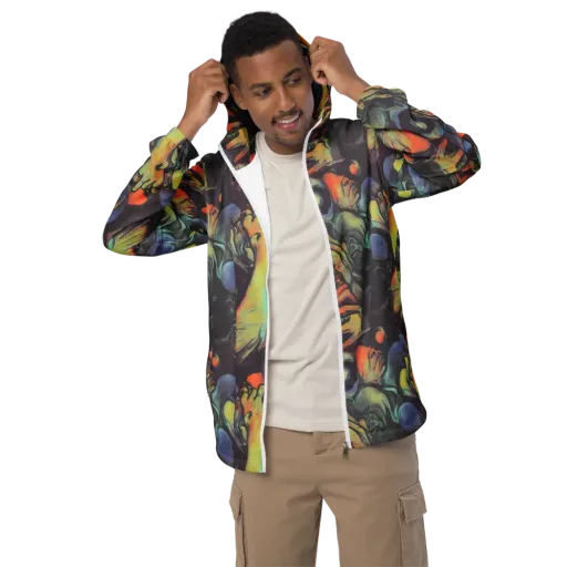 Cosmic Scream on a Men's Windbreaker