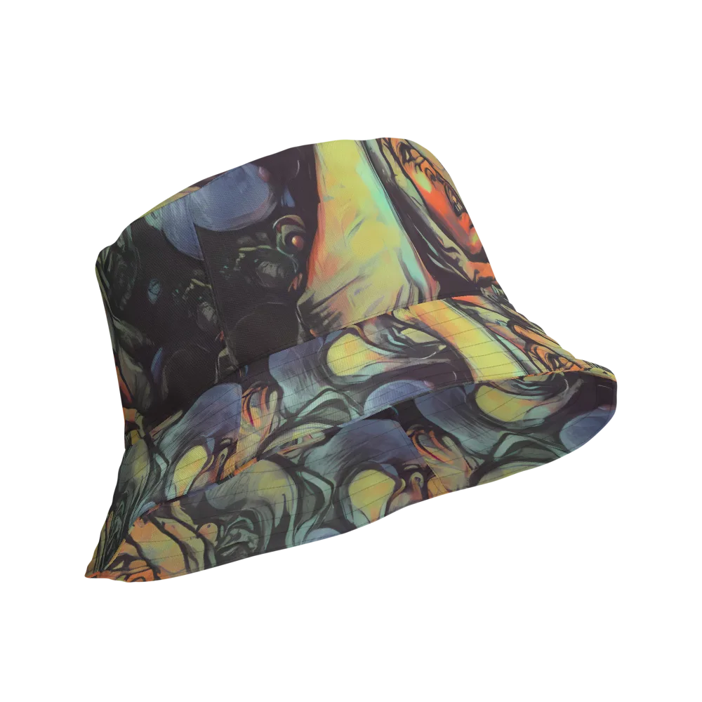 Cosmic Scream on Reversible Bucket Hat — Product details Outside