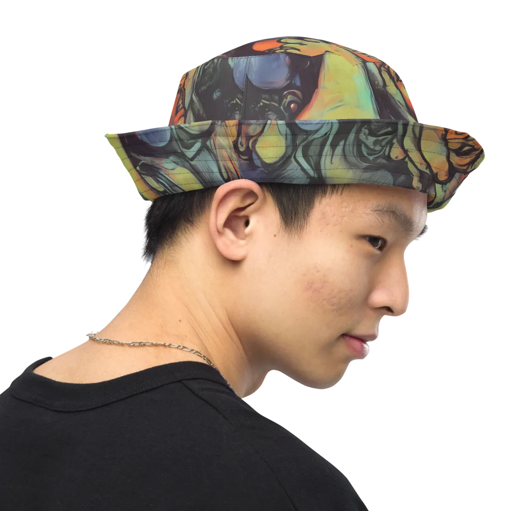 Cosmic Scream on Reversible Bucket Hat — Right Outside