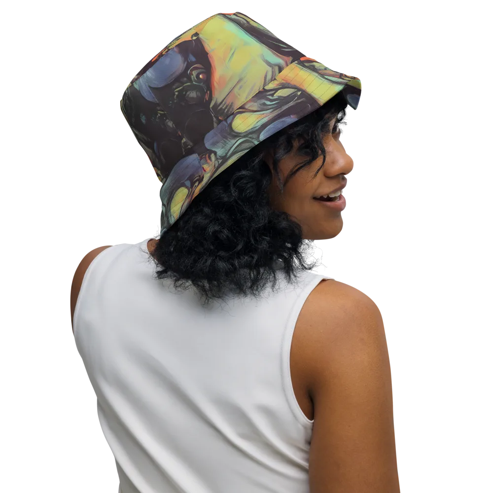Cosmic Scream on Reversible Bucket Hat — Right Outside