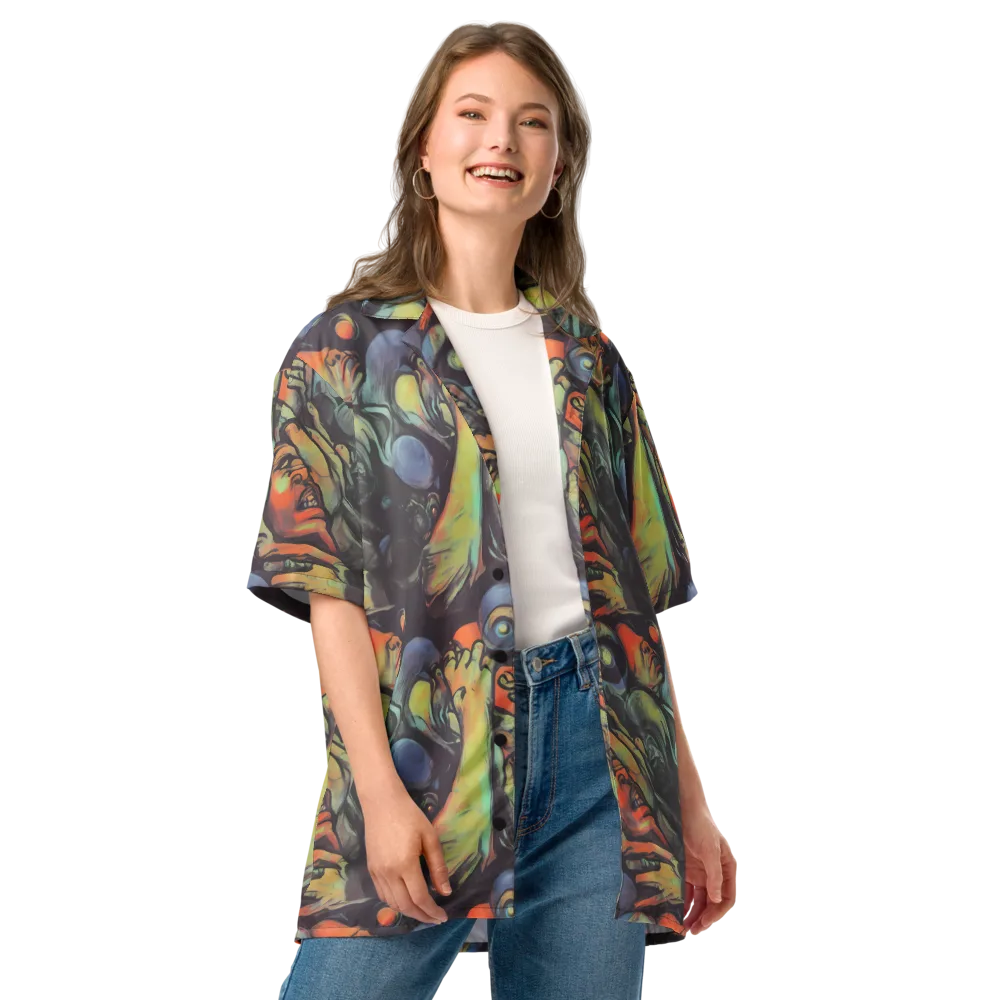 Cosmic Scream on Button Shirt — Front