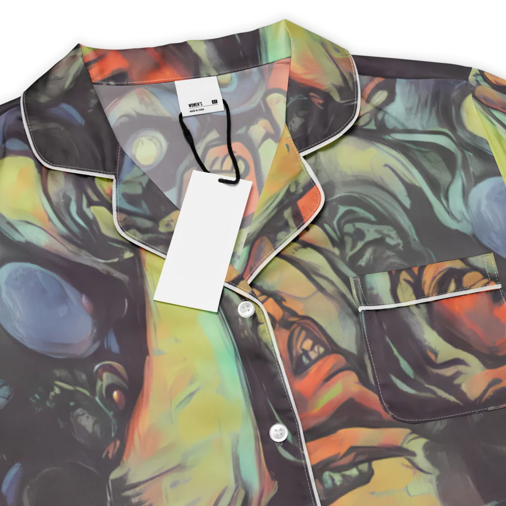 Cosmic Scream on Women's Short Sleeve Pajama Top — Product details