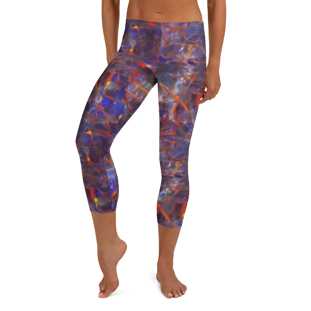 Chromatic Frenzy on Capri Leggings — Front