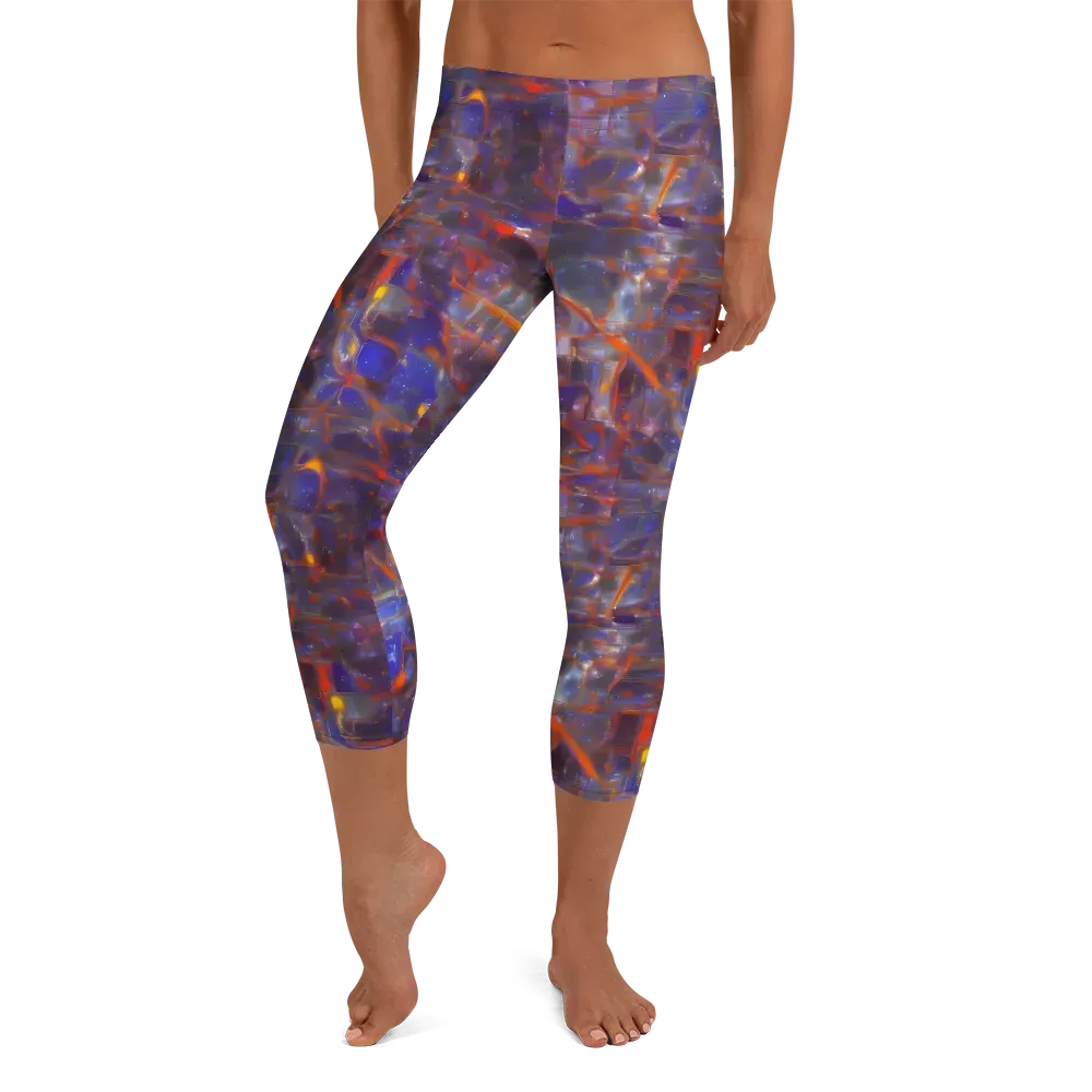 Chromatic Frenzy on Capri Leggings — Front