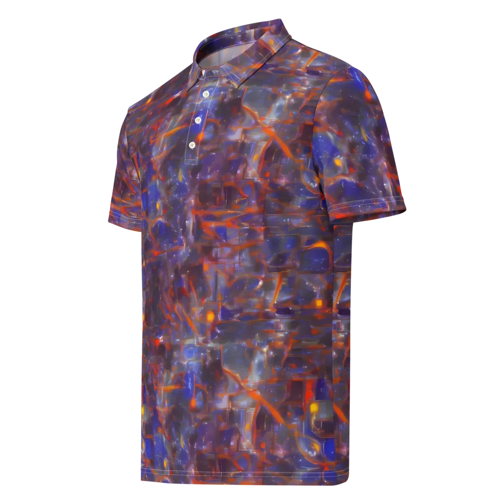 Chromatic Frenzy on Men's Slim Fit Polo Shirt — Left Front