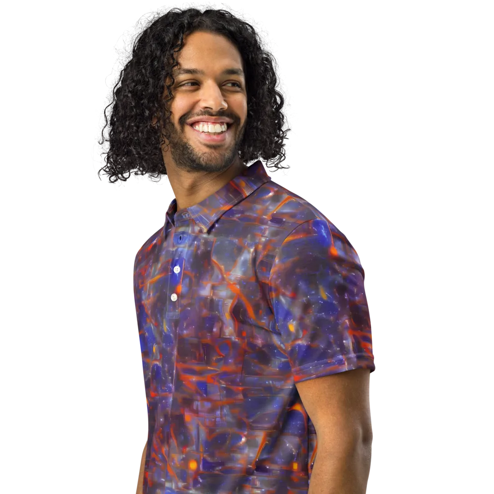 Chromatic Frenzy on Men's Slim Fit Polo Shirt — Left Front