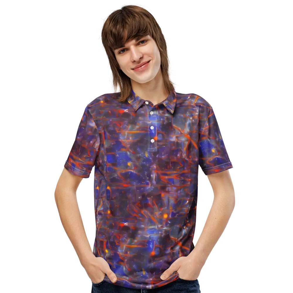 Chromatic Frenzy on Men's Slim Fit Polo Shirt — Front