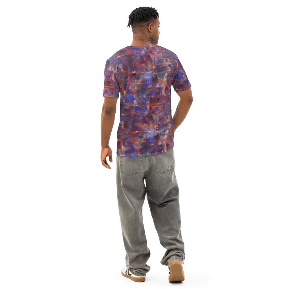 Chromatic Frenzy on Men's Cotton Crew Neck T-Shirt — Back