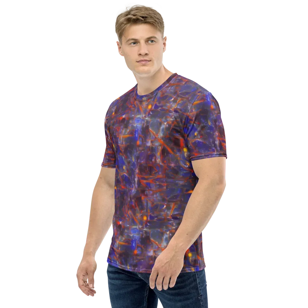 Chromatic Frenzy on Men's Crew Neck T-Shirt — Left
