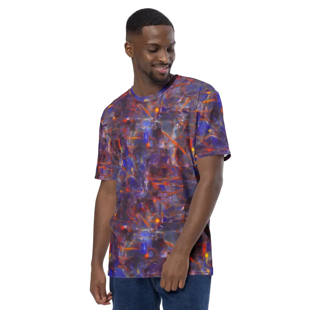 Chromatic Frenzy on Men's Crew Neck T-Shirt — Left