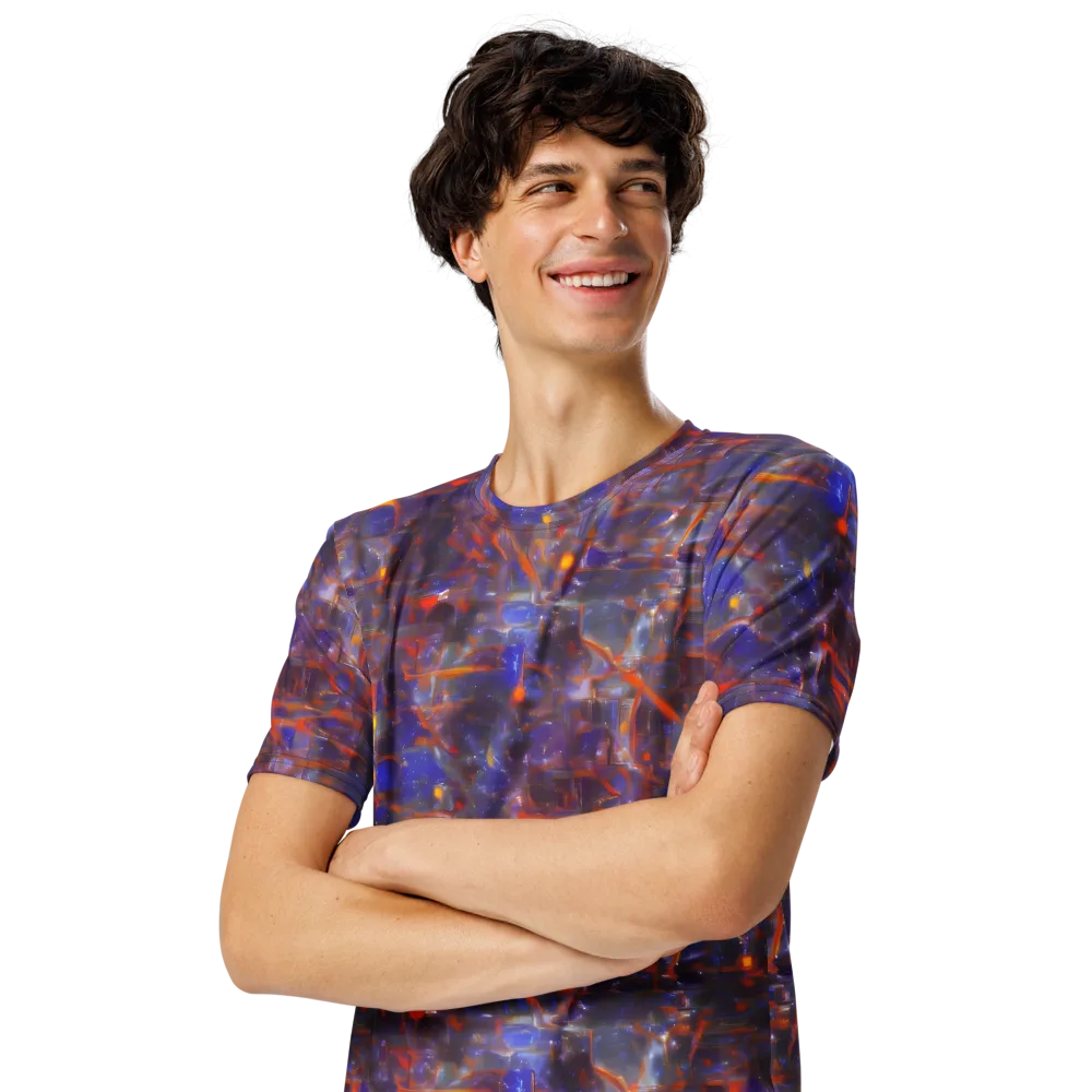 Chromatic Frenzy on Men's Crew Neck T-Shirt — Left Front