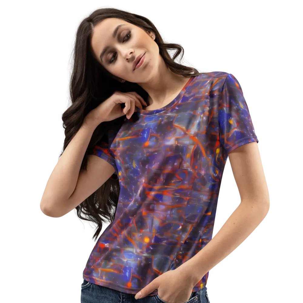 Chromatic Frenzy on Women's Crew Neck T-Shirt — Left Front