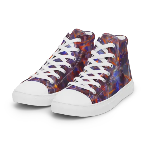 Chromatic Frenzy on a Women's High Top Canvas Shoes
