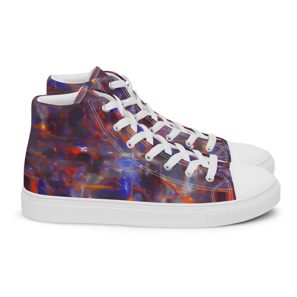 Chromatic Frenzy on Women's High Top Canvas Shoes — Right