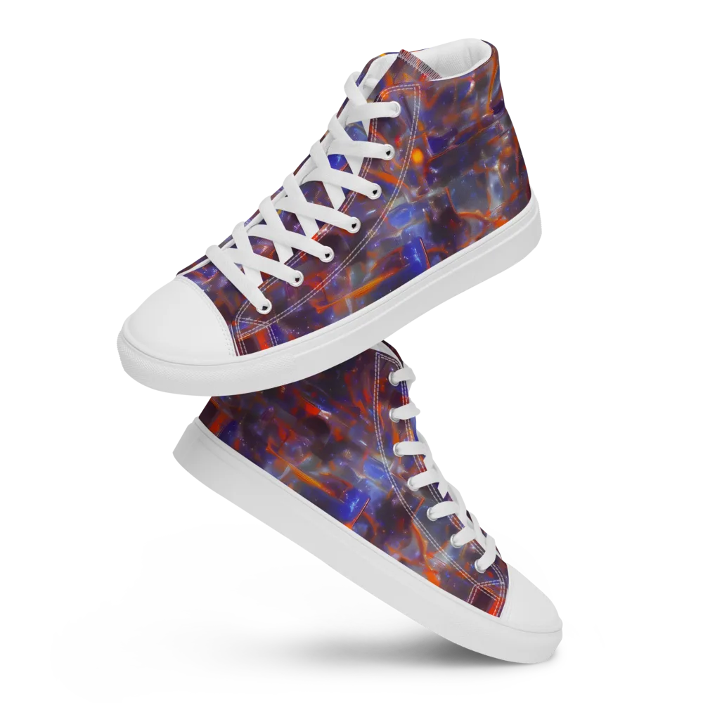 Chromatic Frenzy on Women's High Top Canvas Shoes — Front