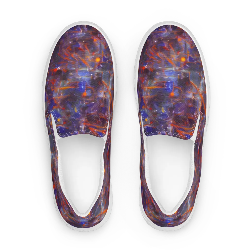 Chromatic Frenzy on Men's Slip-On Canvas Shoes — Front
