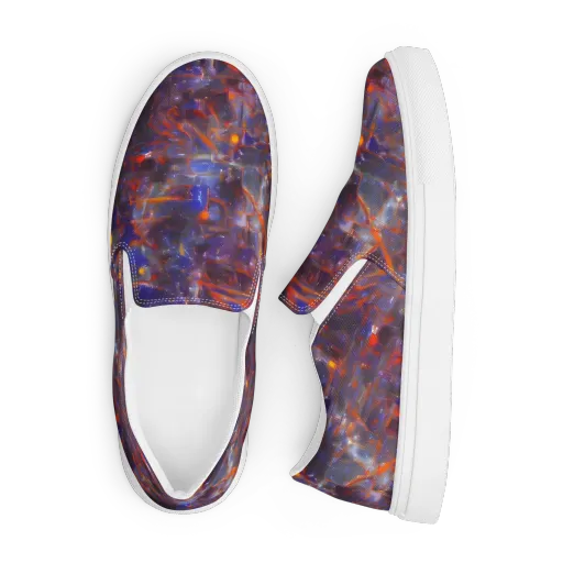 Chromatic Frenzy on a Men's Slip-On Canvas Shoes