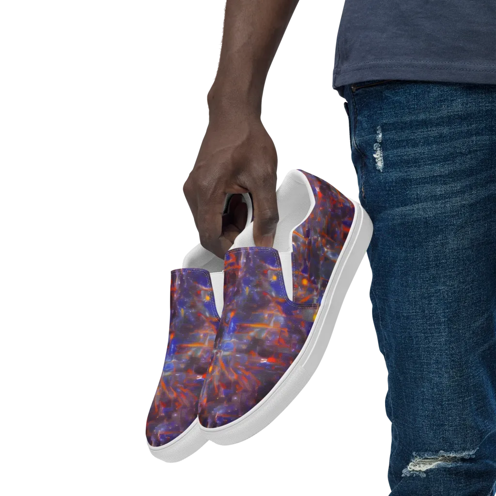 Chromatic Frenzy on Men's Slip-On Canvas Shoes — Left Front