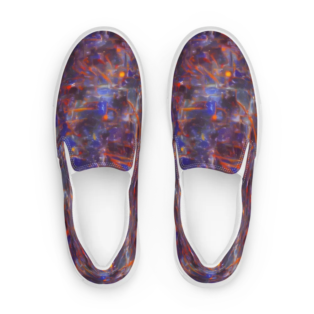 Chromatic Frenzy on Women's Slip-On Canvas Shoes — Front