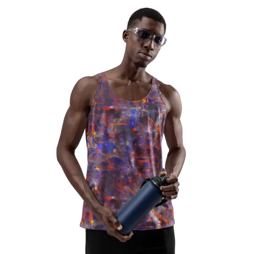 Chromatic Frenzy on a Men's Tank Top