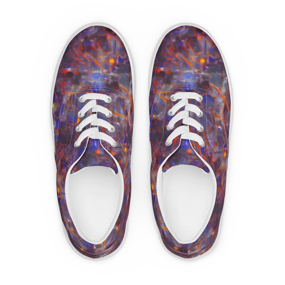 Chromatic Frenzy on Men's Lace-Up Canvas Shoes — Front