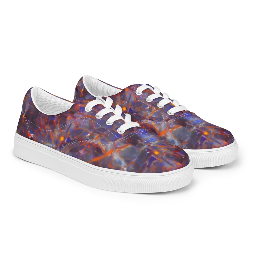 Chromatic Frenzy on Men's Lace-Up Canvas Shoes — Right Front