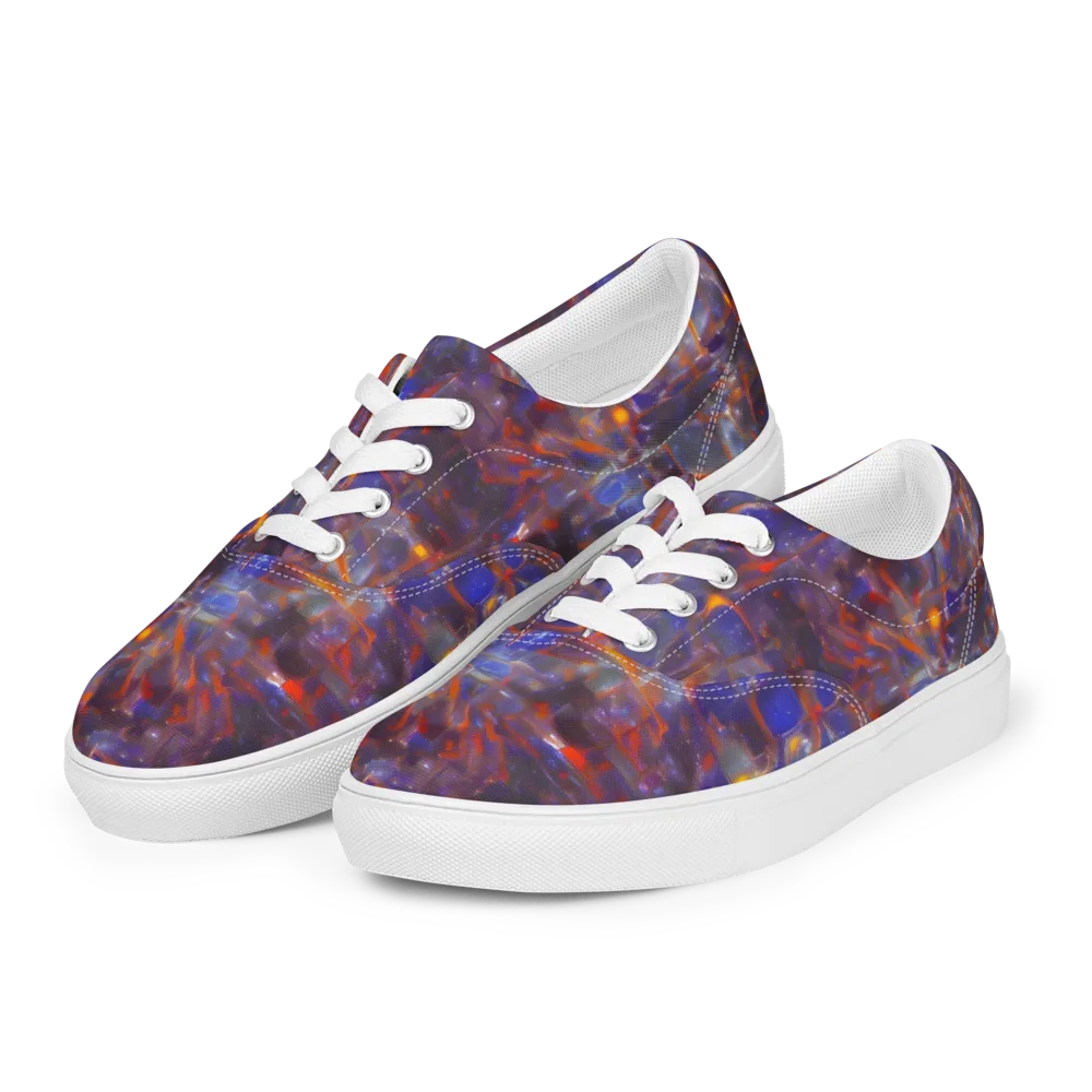 Chromatic Frenzy on Men's Lace-Up Canvas Shoes — Left Front