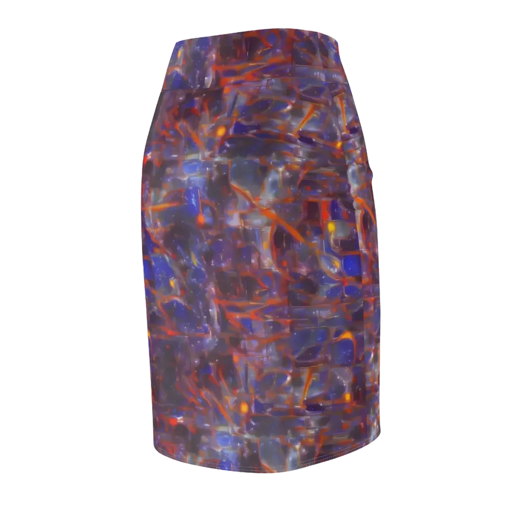 Chromatic Frenzy on Pencil Skirt — Back Side