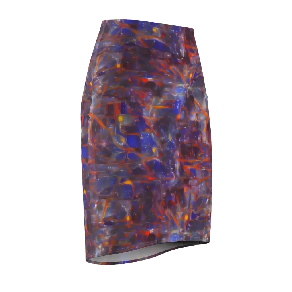 Chromatic Frenzy on Pencil Skirt — Front Side