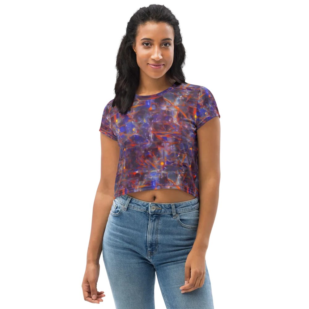 Chromatic Frenzy on Crop Tee — Front