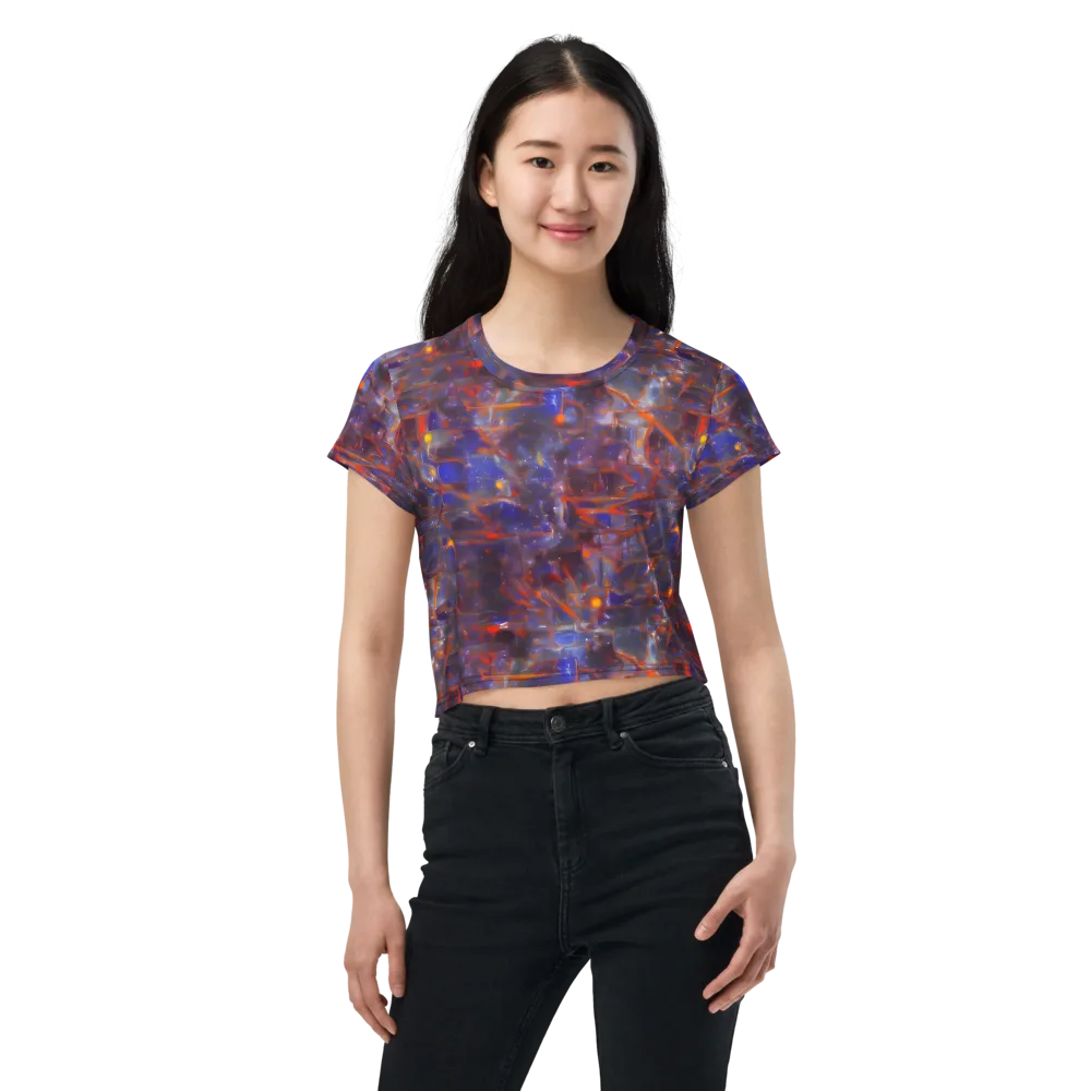 Chromatic Frenzy on Crop Tee — Front