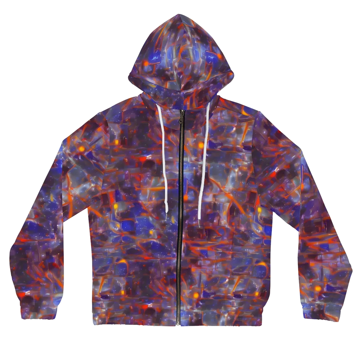 Chromatic Frenzy on Women's Full-Zip Hoodie — Front