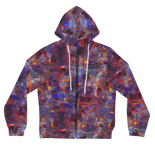 Chromatic Frenzy on a Women's Full-Zip Hoodie