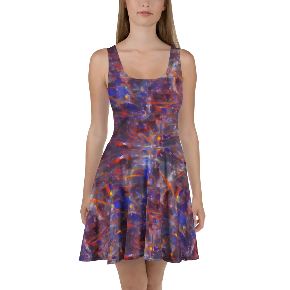 Chromatic Frenzy on Skater Dress — Front
