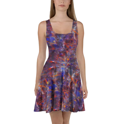 Chromatic Frenzy on a Skater Dress