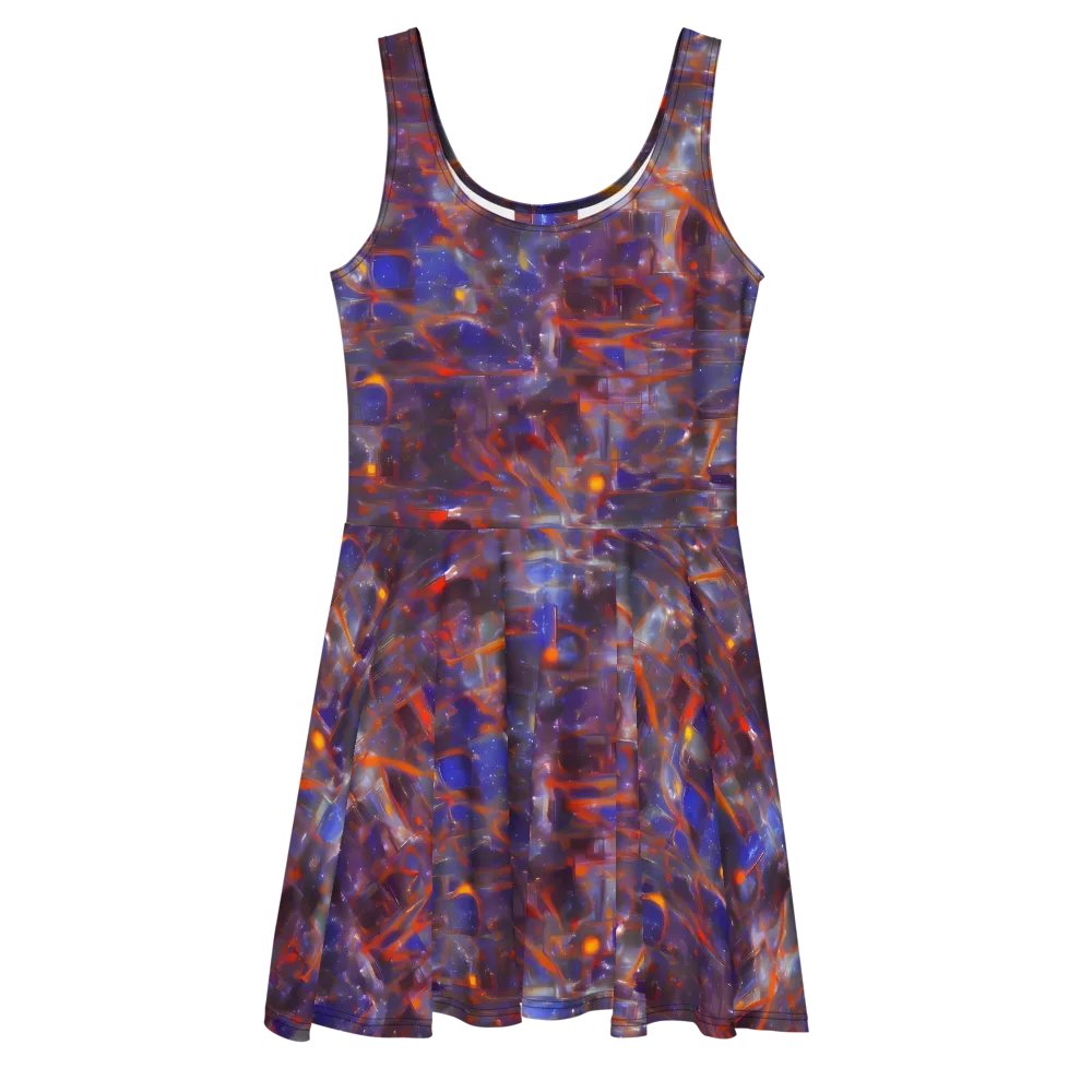 Chromatic Frenzy on Skater Dress — Front